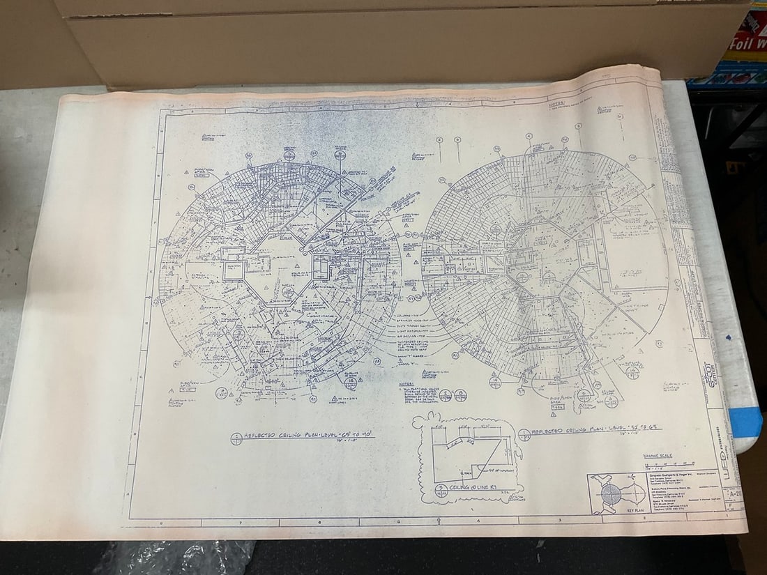 1970s Copy of Blueprint Epcot Center - Future World Project Area 35.75x24 (1 of 1)