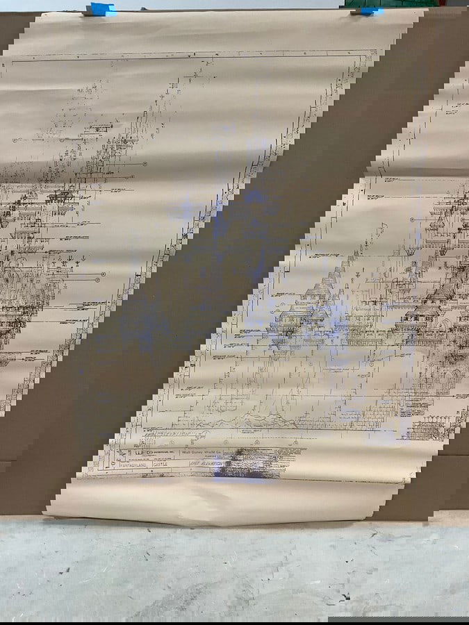 1970s Copy of Blueprint designed for Walt Disney World - Fantasyland, Castle- East Elevation  #A-304 (1 of 1)