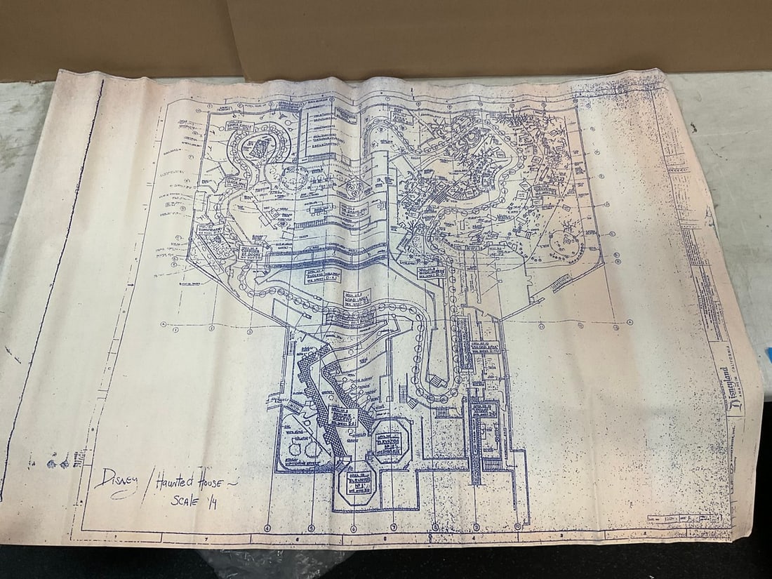 1970s copy of Blueprint designed for Walt Disneyland anahiem california- Haunted house D-1  35.75x25 (1 of 1)