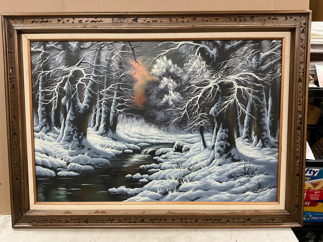 Oil on Canvas by Agay B. signed Framed Artwork 43.5x31.5 (1 of 1)