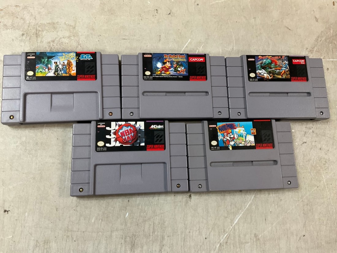 Lot of vintage Super Nintendo games (Mario paint, streetfighter, MBA jam, etc) (1 of 1)