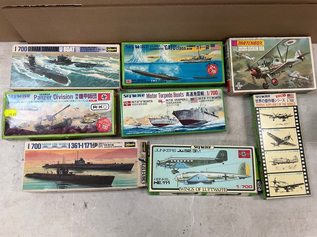 Lot of submarines, boats, and airplane models, etc (Matchbox, Skywave) (1 of 1)
