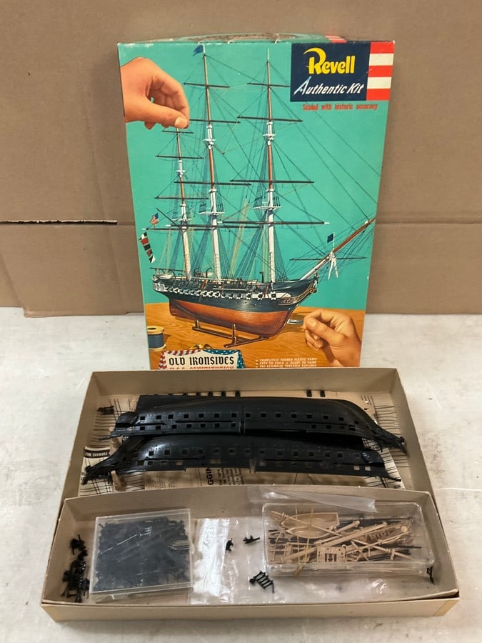 Lot Of Revell Old Ironsides Boat Model Auction