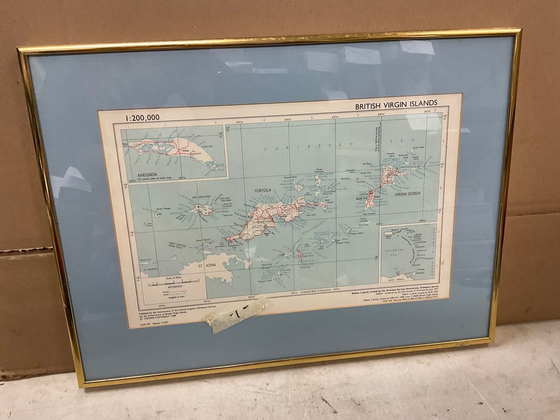 British Virgin Islands Map, 1988 (12.5x17) (1 of 1)