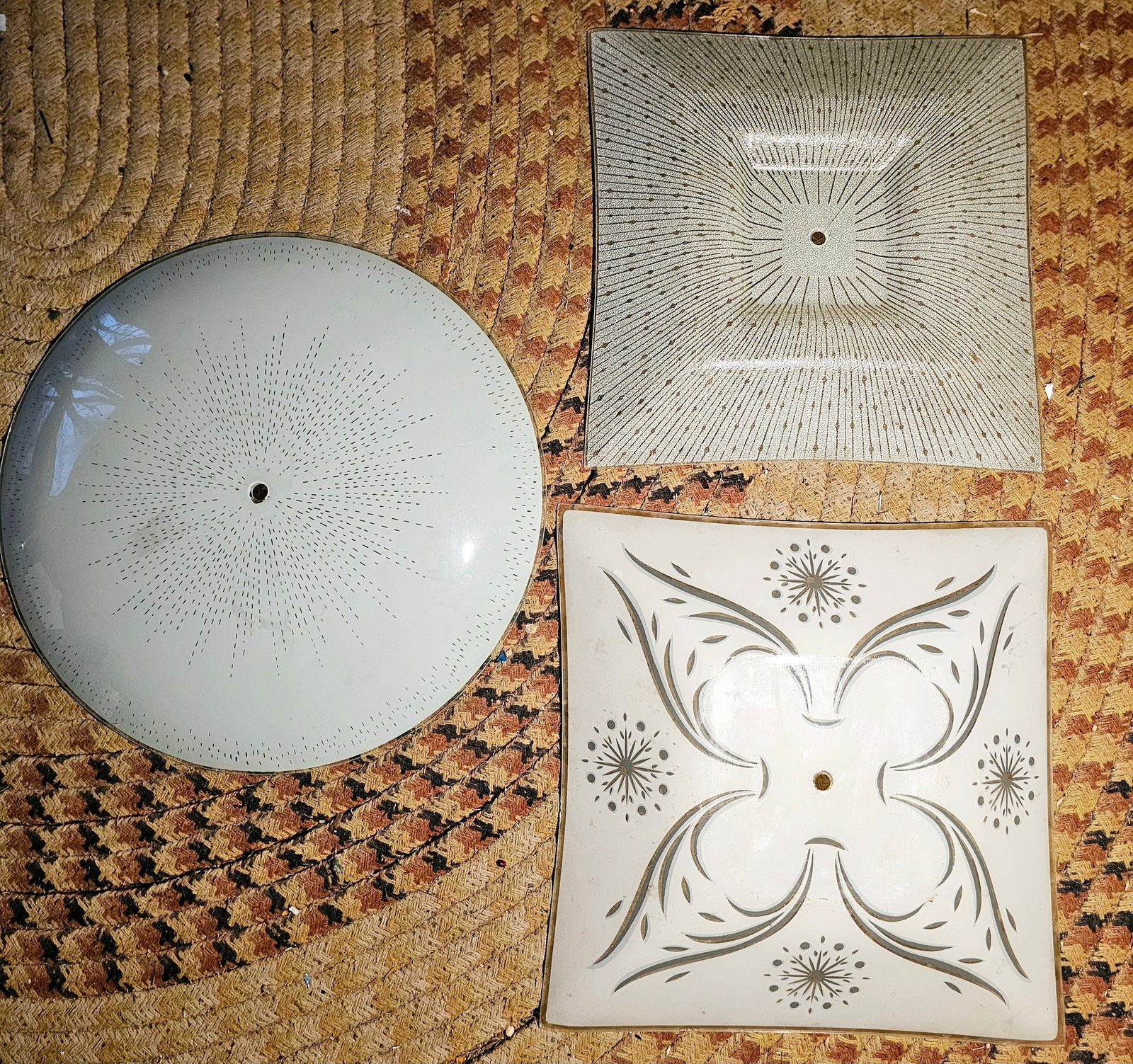 Midcentury Modern Light Covers: square 16x16" each