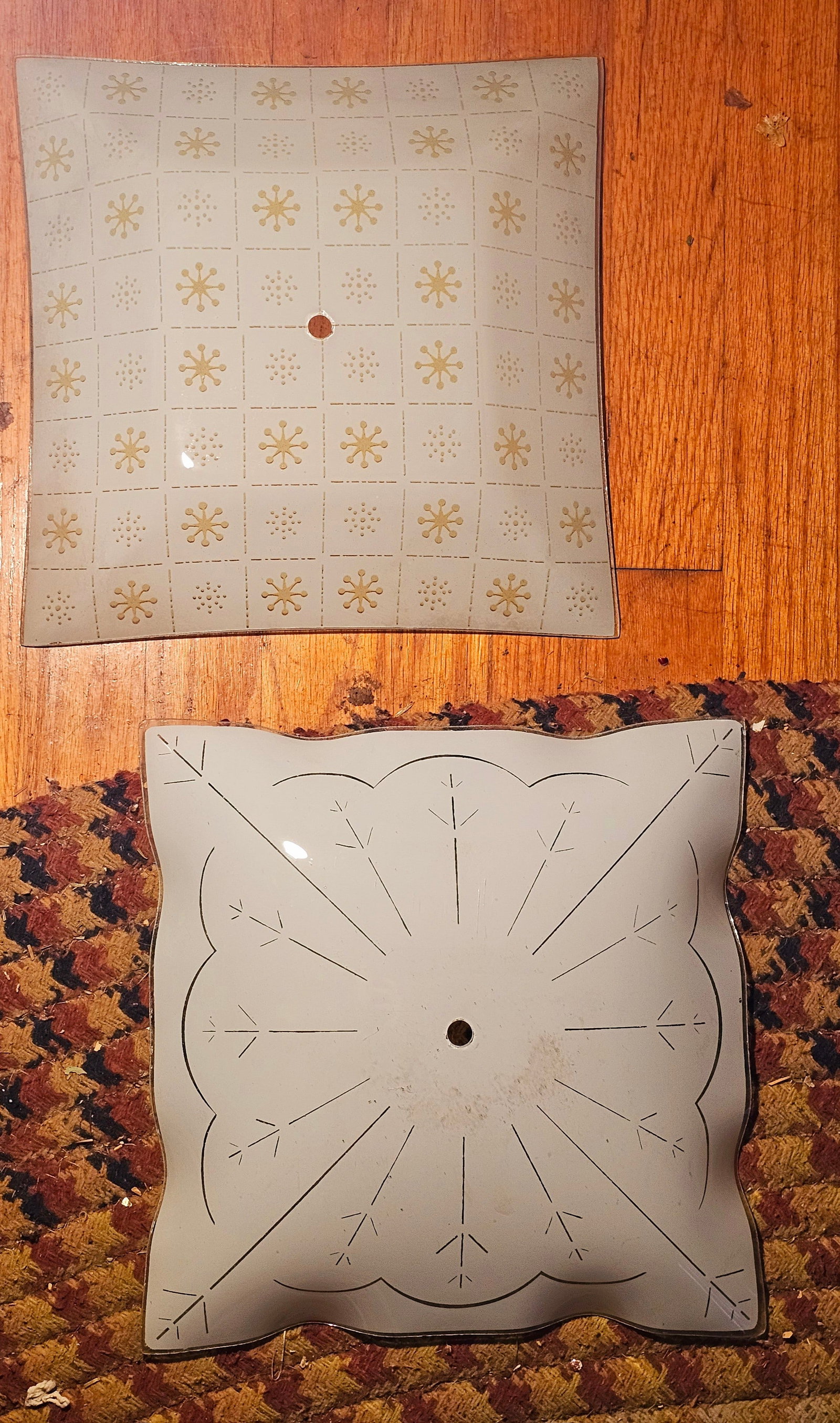 Midcentury Modern Light COvers incl Atomic: each 12x12"