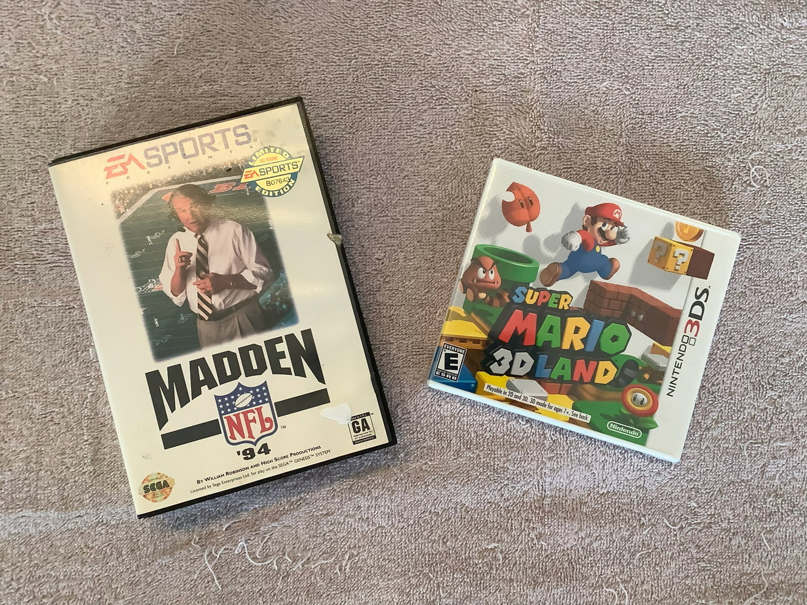 Nintendo 3DS Mario 3D Land and Sega Madden ‘94 Games: Nintendo 3DS Mario 3D Land and Sega Madden ‘94 Games