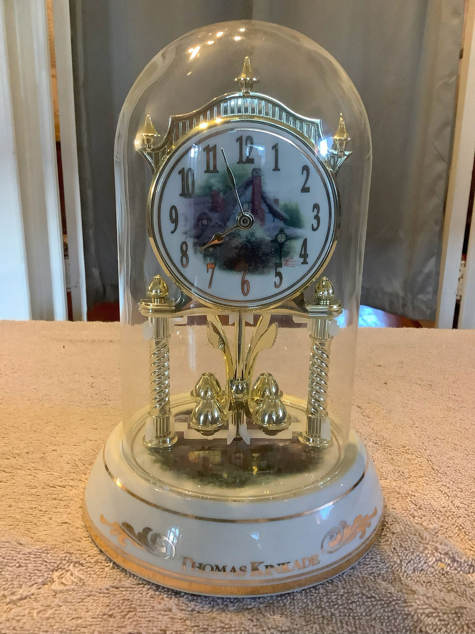 Thomas Kinkade Glass Dome Clock Auction