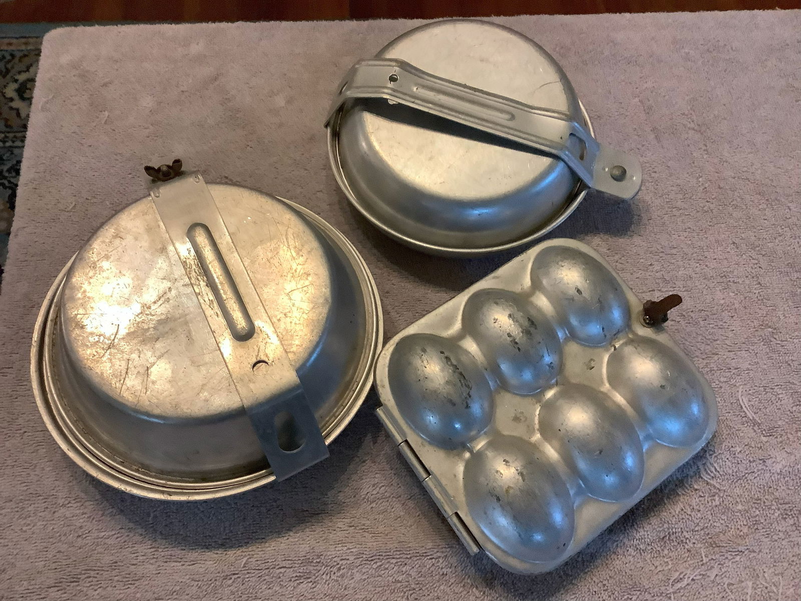 Lot of Military Canteens and Egg Holder: Lot of Military Canteens and Egg Holder