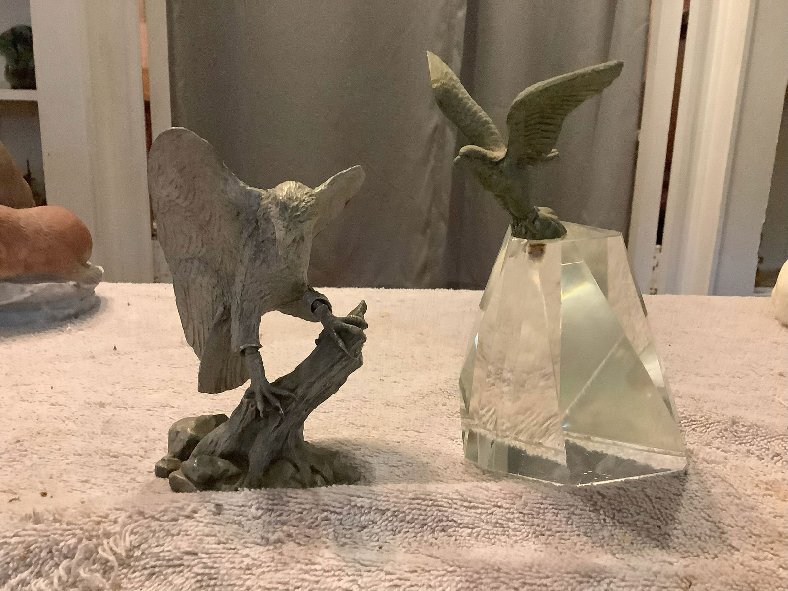 Lot of 2 Pewter Eagle Figurines (1 of 1)