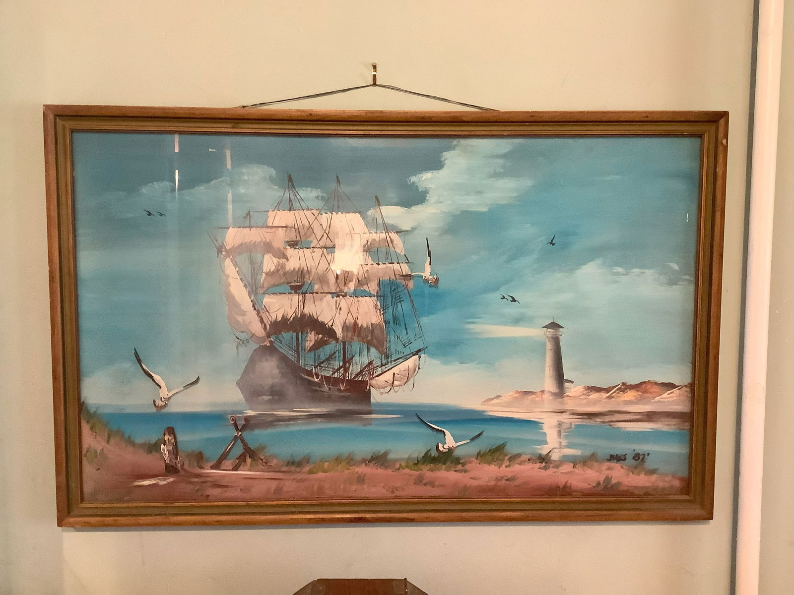 Signed Framed Sailing Ship Art (1 of 1)