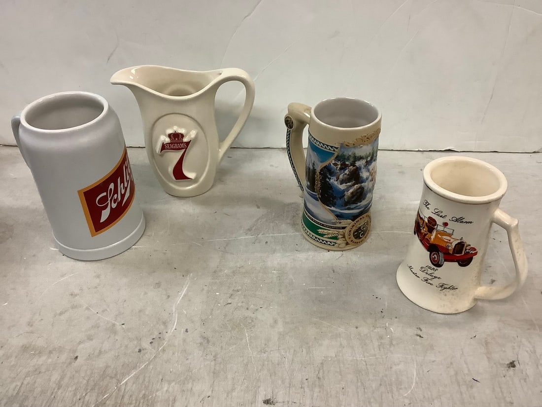 Decorative Beer Steins, Seagrams 7 Ceramic Pitcher, Vintage Beer Stein Mug (1 of 1)