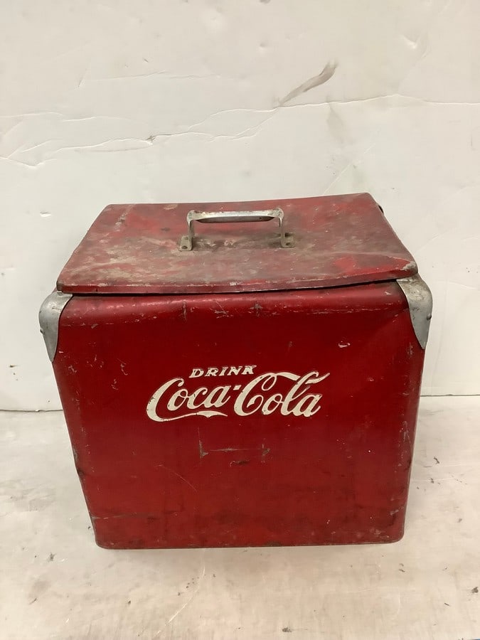 Vintage Coca Cola cooler with removable top about 18in.tall (1 of 1)