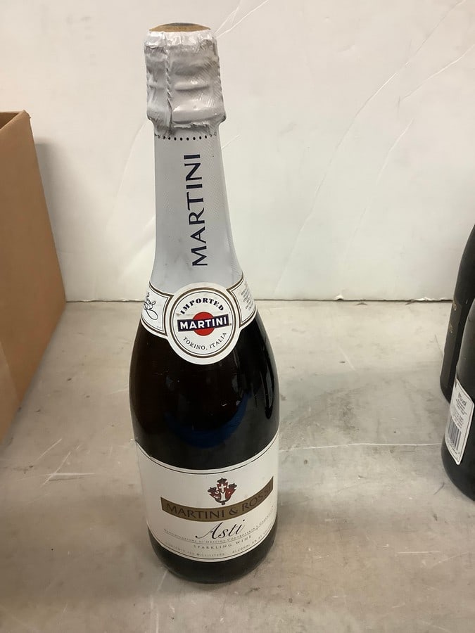 Martini & Rossi Asti Sparkling Wine: Any contents in bottle is Free; You are bidding on the bottle & unbroken tax stamp