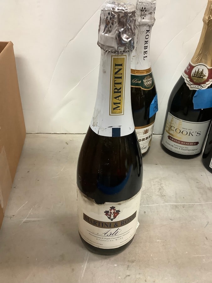 Martini & Rossi Asti Sparkling Wine: Any contents in bottle is Free; You are bidding on the bottle & unbroken tax stamp