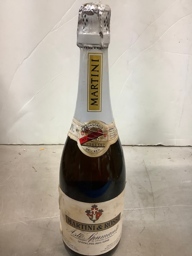 Martini & Rossi Asti Sparkling Wine: Any contents in bottle is Free; You are bidding on the bottle & unbroken tax stamp