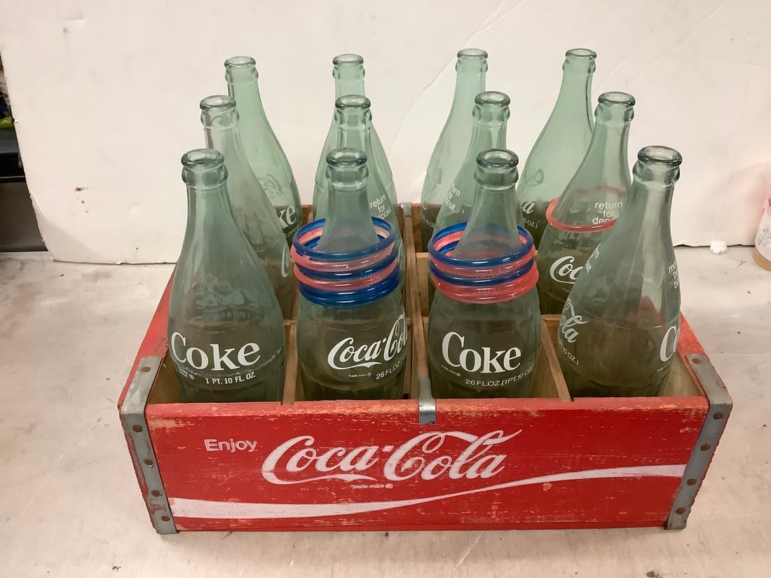 Lot of vintage coca-cola bottles ring toss game (1 of 1)