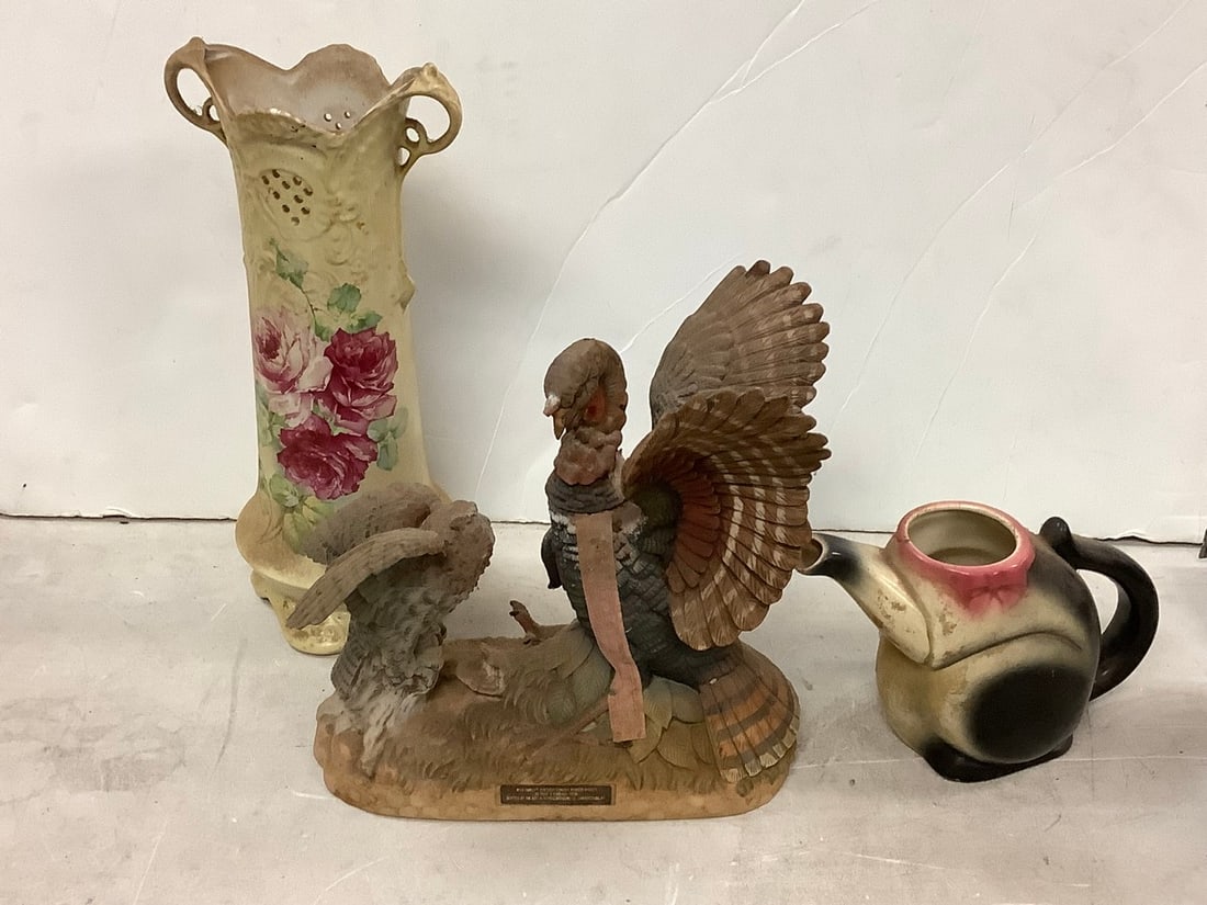 Lot of turkey bottle, decorative vase 12in tall and more (1 of 1)