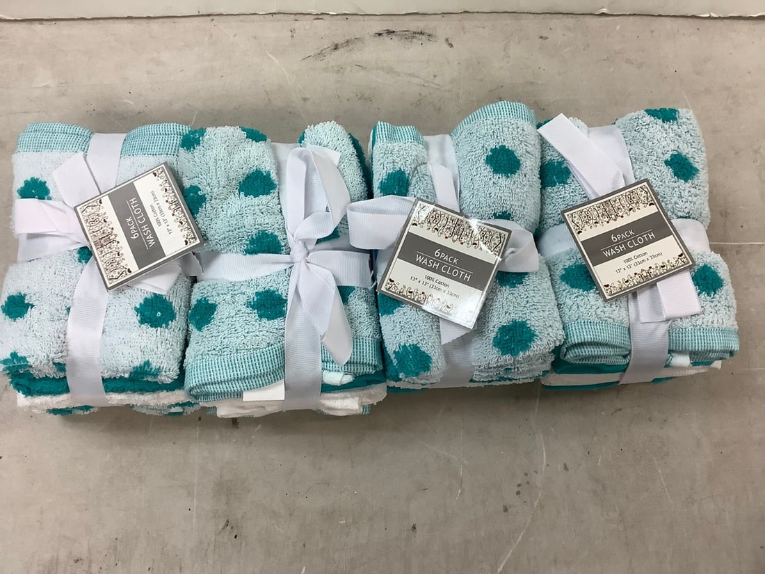 Lot of 4 6-pack cotton washcloths: Lot of 4 6-pack cotton washcloths