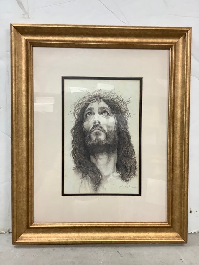 Framed Jesus Artwork Signed by Frank Cameron (21.5x18) (1 of 1)