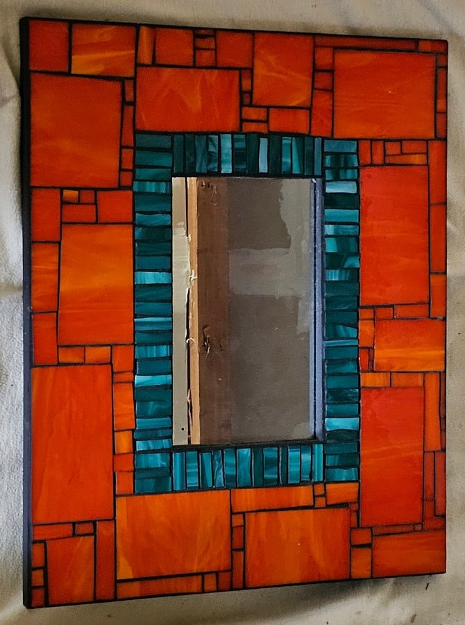 Mosaic Glass Wall Mirror (1 of 2)