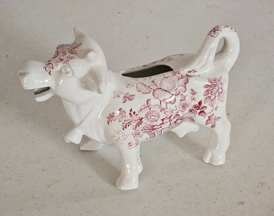 Staffordshire England Cow Porcelain Creamer: Staffordshire England Cow Porcelain Creamer