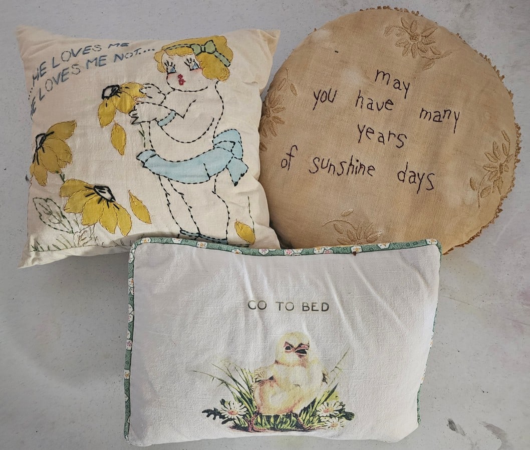 Vintage Throw Pillows incl Embroidered (1 of 1)
