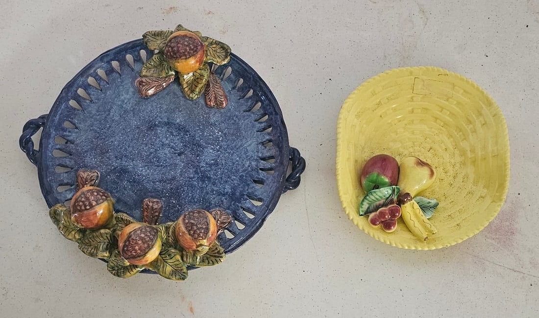 Ceramic Fruit Decorated Vintage Platters (1 of 2)