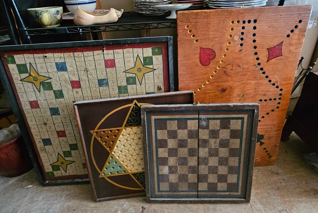 Vintage Wooden Game Boards Converted to Wal art (1 of 1)
