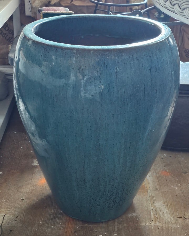 Large Blue Ceramic Planter (1 of 1)