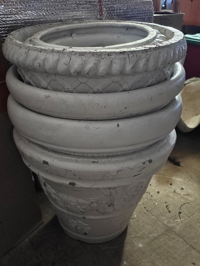 5 Outdoor Plastic Concrete Look Large Planters (1 of 1)