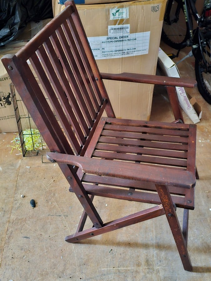 Vintage Wooden Folding Slat Chair (1 of 2)