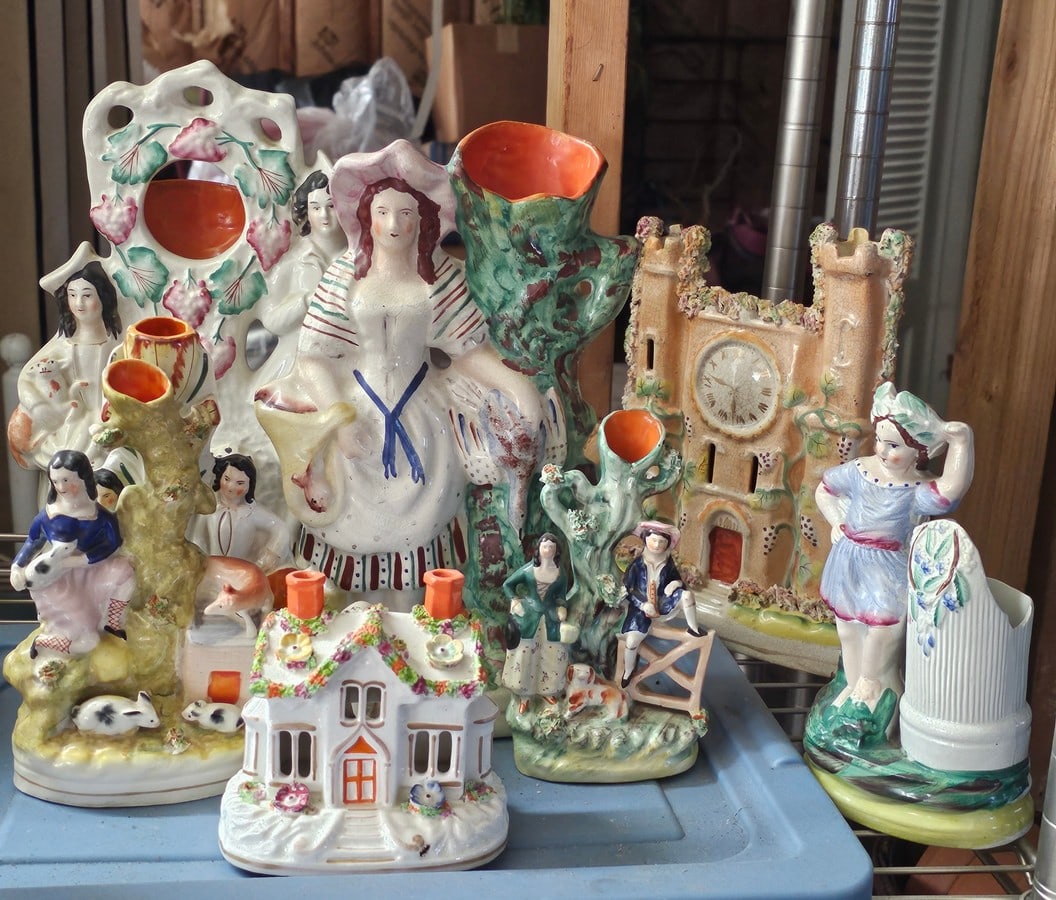 Shelf Lot Vintage Figurines and Vases (1 of 1)