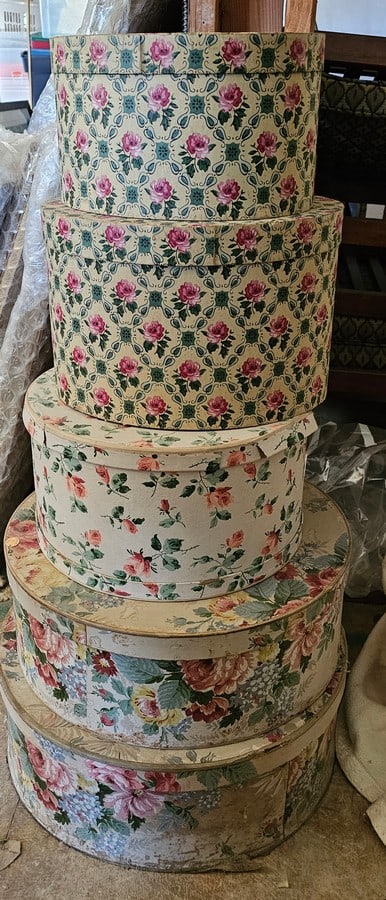 Vintage Hat Box Stack (1 of 2)