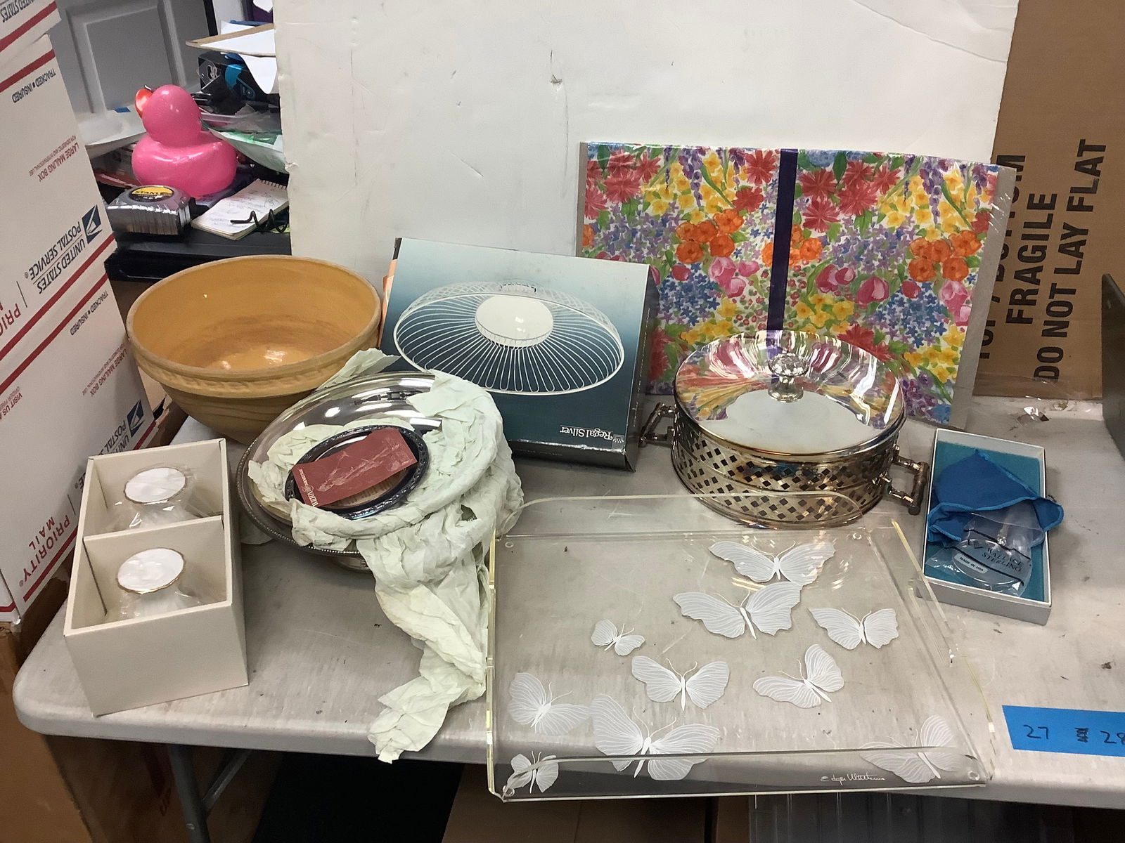 Lot of sterling silver ring, Christian Dior cups, decorative tray and more (1 of 1)