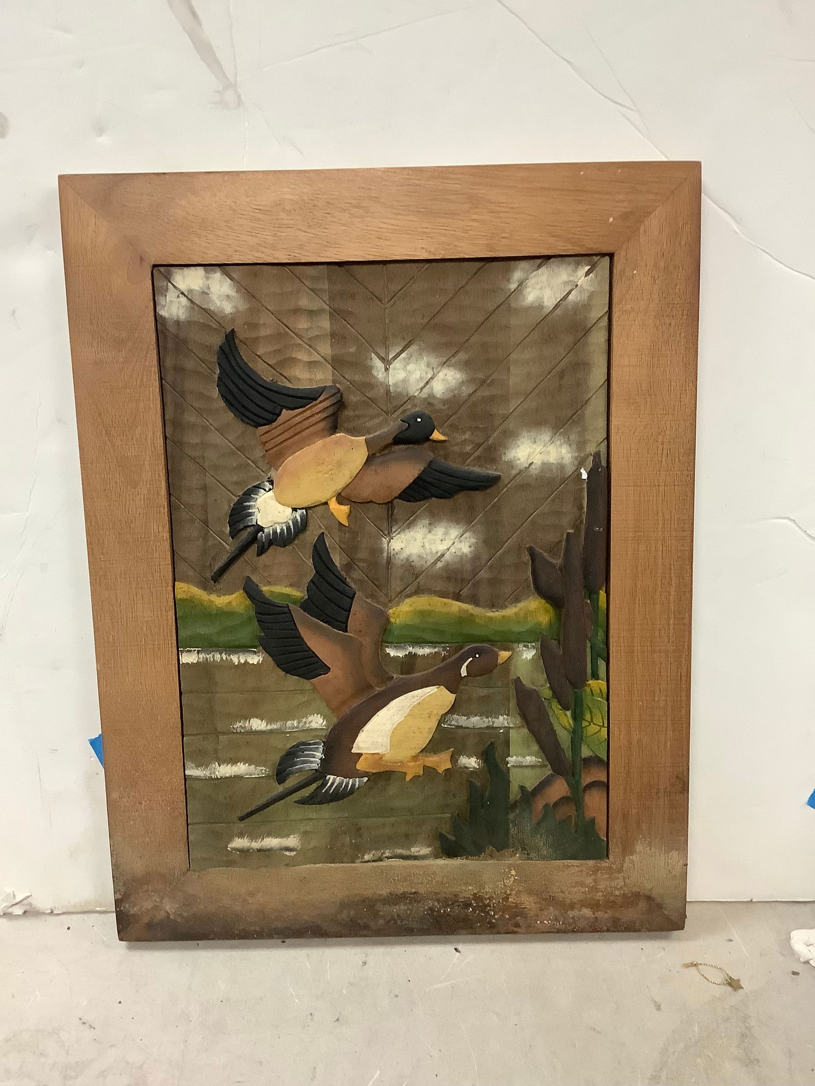 DUCKS flying wood art 16x21: DUCKS flying wood art 16x21