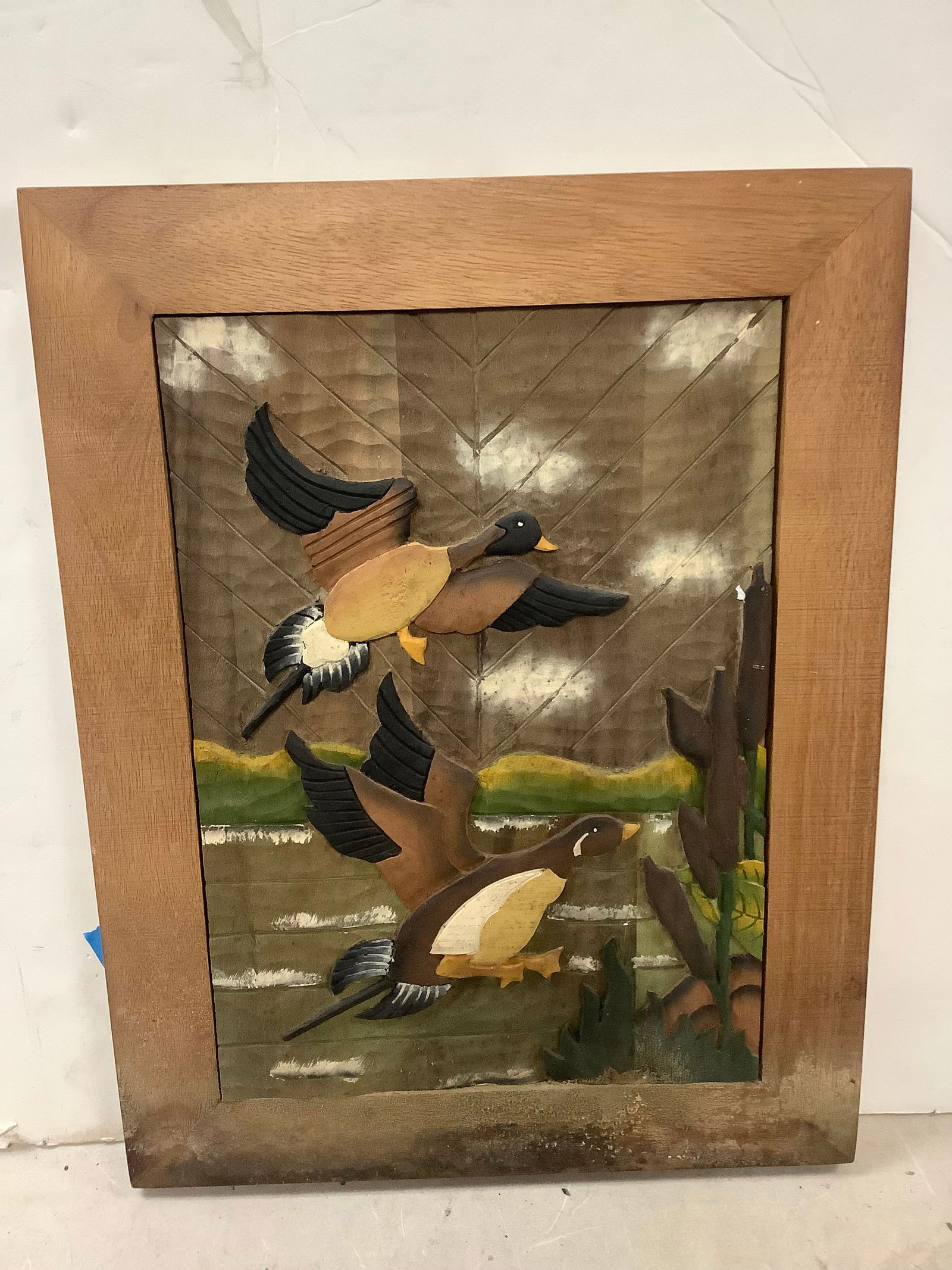 DUCKS flying wood art 16x22: DUCKS flying wood art 16x22