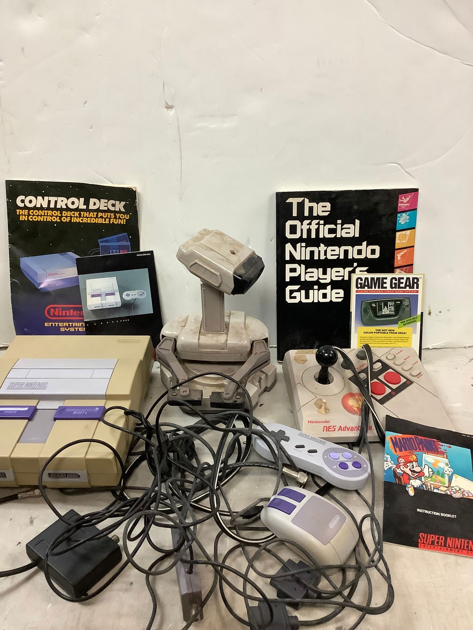 Lot of vintage super nintendo manuals, consoles, controllers, and more (1 of 1)