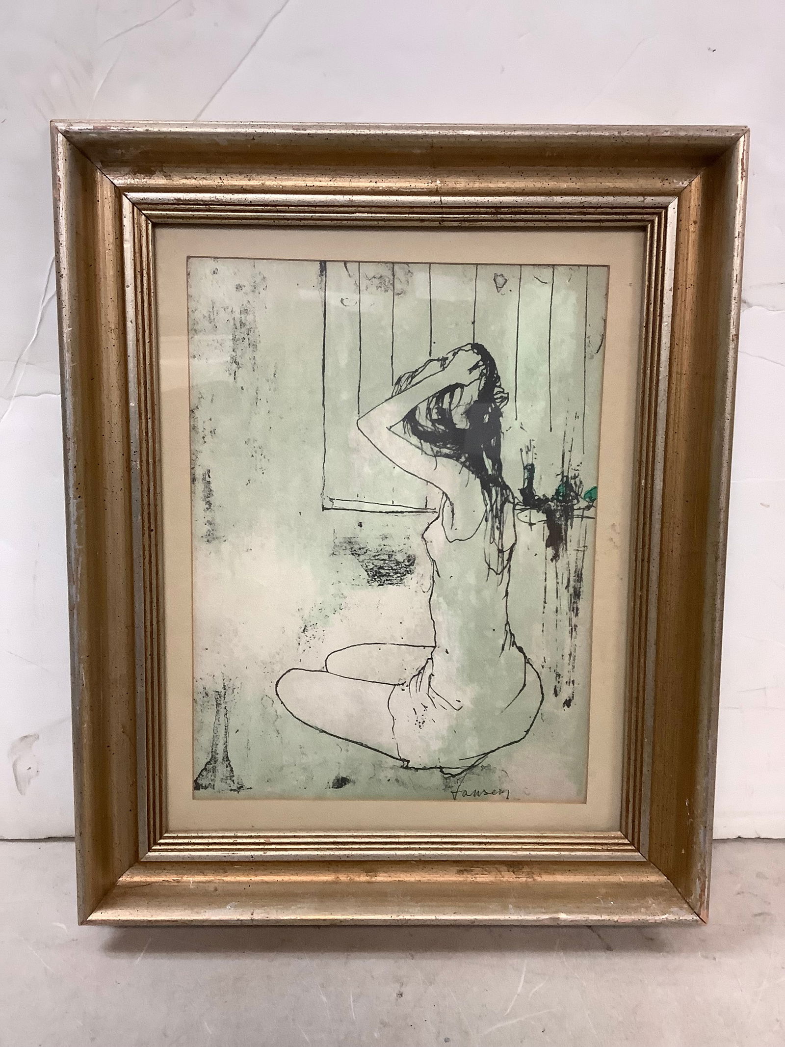 Framed abstract artwork signed Jansen 17in.x14in. (1 of 1)