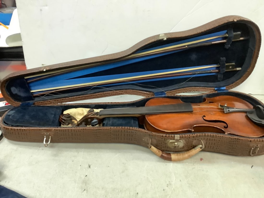 violin with bows and case: violin with bows and case