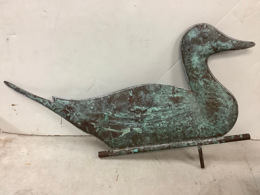 Vintage Copper Weather Vane Duck Topper25x15 In Auction
