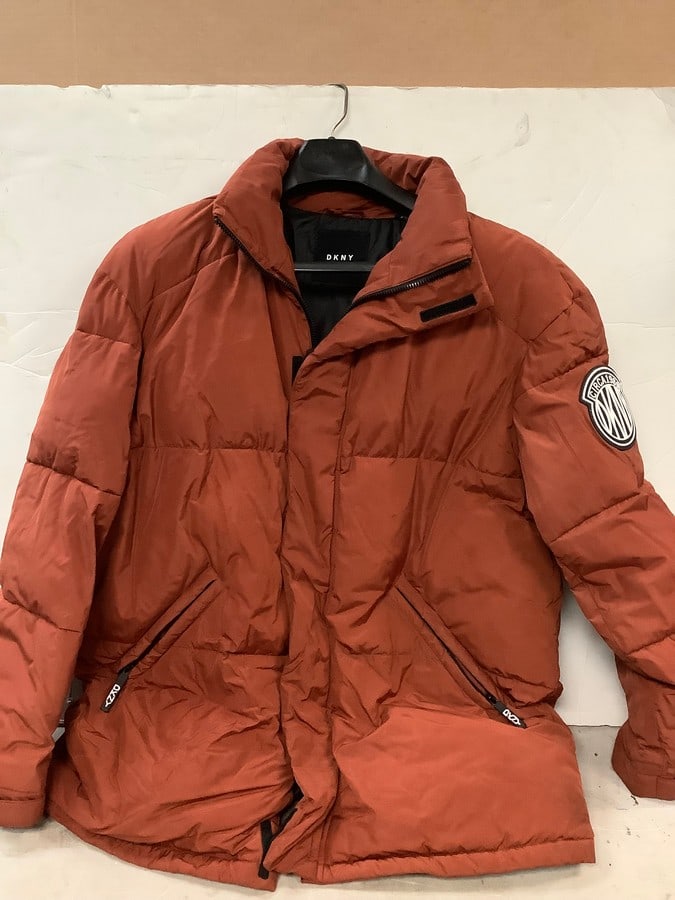 DKNY orange coat: DKNY orange coat