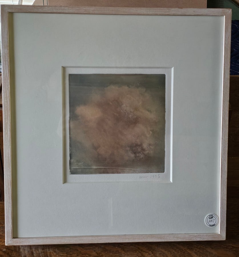 Wendy Mark "Pink Explosion" Monotype Ex. Stair Gallery frame; 16.6x16" (1 of 4)