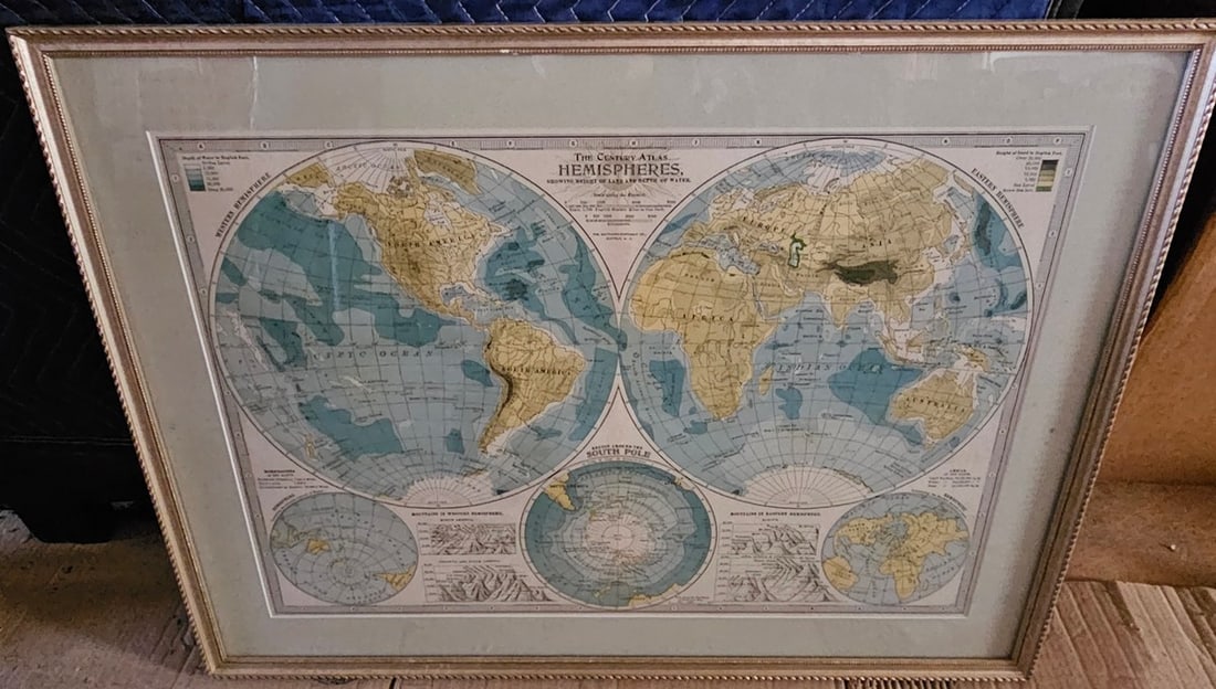 Typographical World Map Matthews-Northup Co frame; 24x32" (1 of 1)
