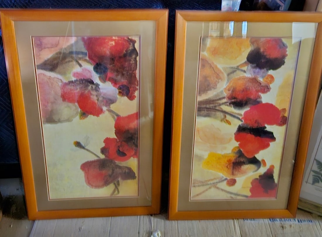 Pair of Floral Prints Each frame; 43.5x27" (1 of 1)