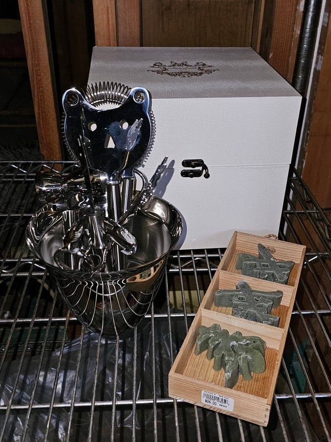 Decorative grouping including: cat form bar utensils, etc. (1 of 1)