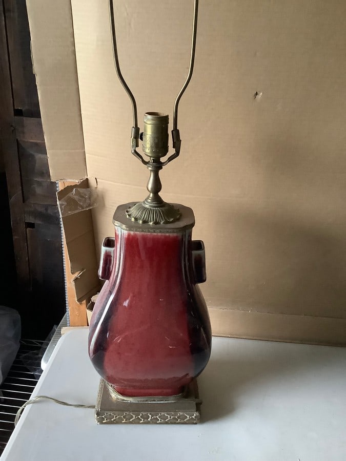 Early porcelain lamp 19 inches tall (1 of 1)