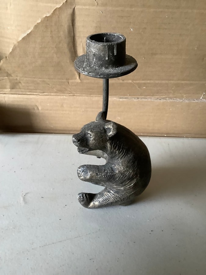 Brass Bear candle holder - 8 inches tall (1 of 1)