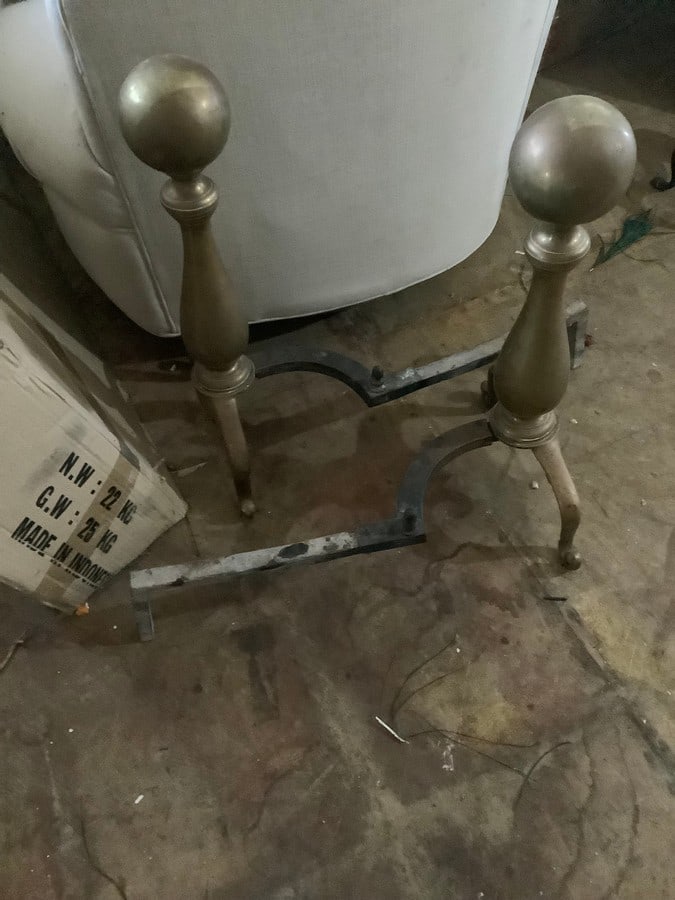 Solid brass and irons 21 inches tall (1 of 1)