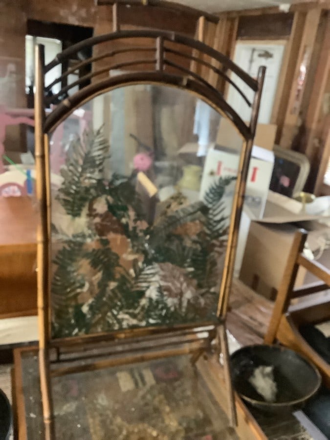 MCM bamboo hand painted mirror - 40 inches tall x 20 inches across (1 of 1)